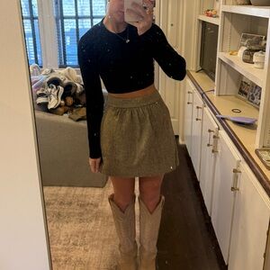 J. Crew Black and Tan Mini Skirt